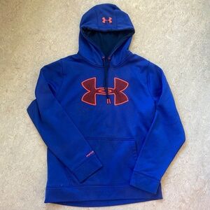 Under Armour blue and orange men’s LG  hoodie